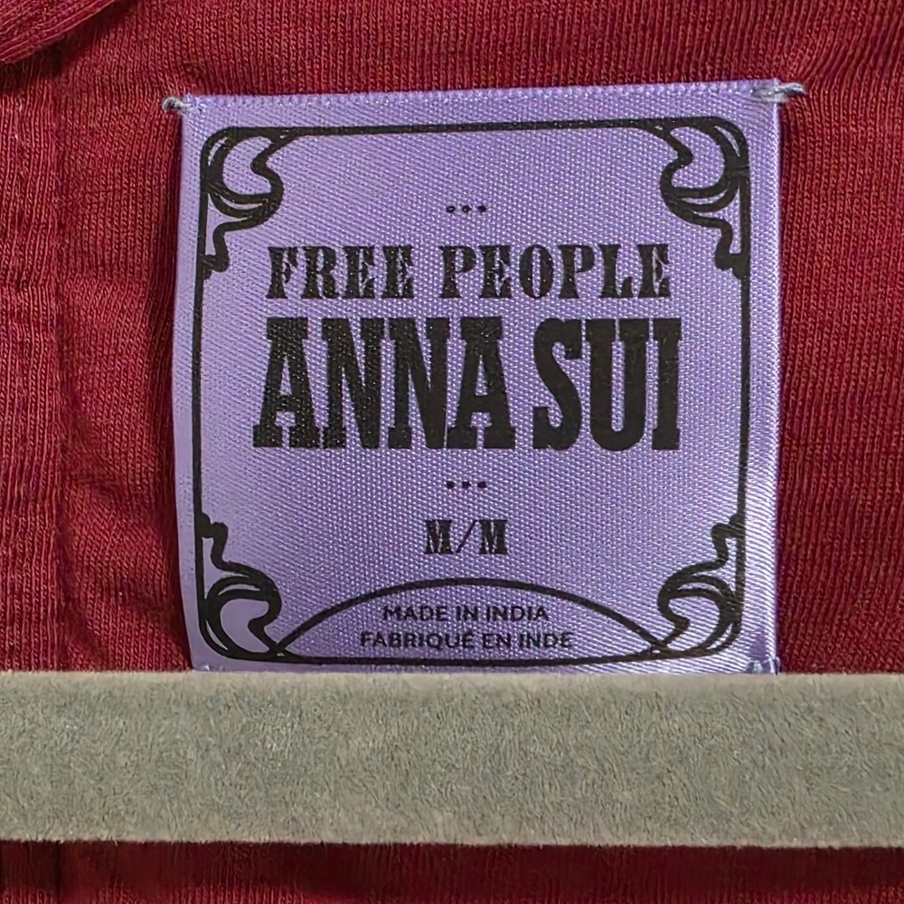 Free People Anna Sui Dolman Quilted Jacket Womens Medium Velvet Embroidered Read - Picture 6 of 9